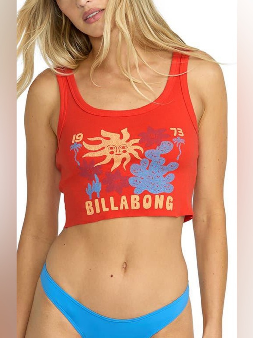 Billabong Day Trip Forever Tank Top Red & Blue Medium